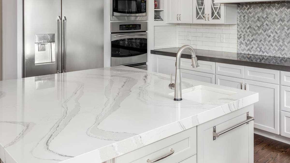 white marble countertops