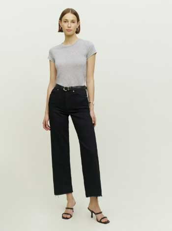 Reformation’s Emma High Rise Wide Leg Jeans in Black