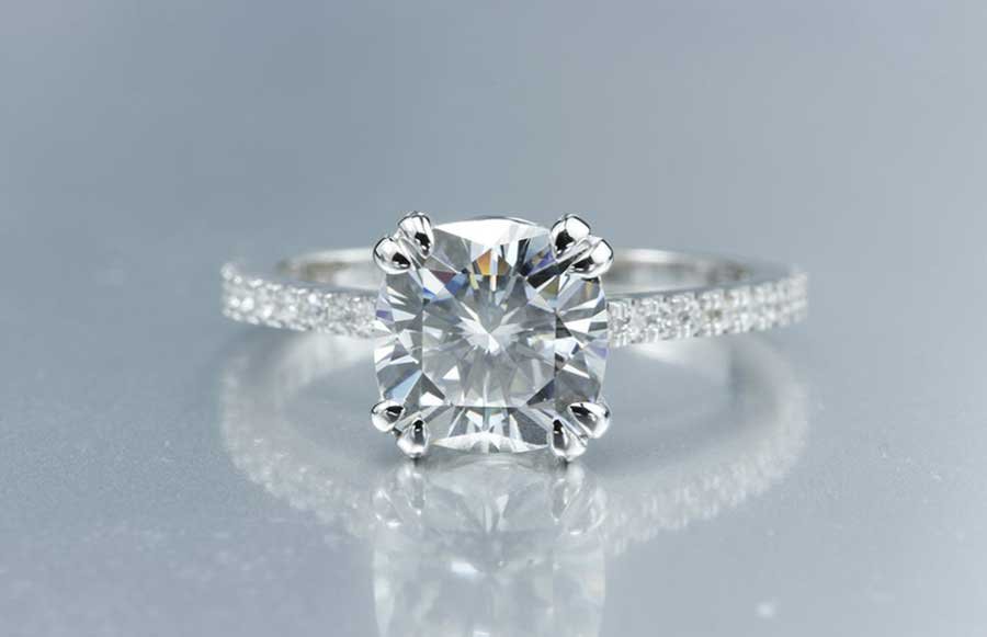 Cushion-Cut-Moissanite-Rings