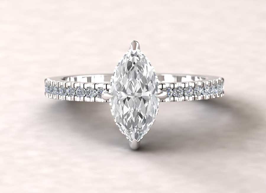 Marquise Cut Moissanite Rings