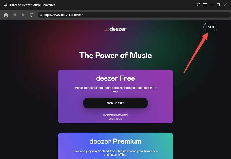 Step 1. Log in Deezer Web Player