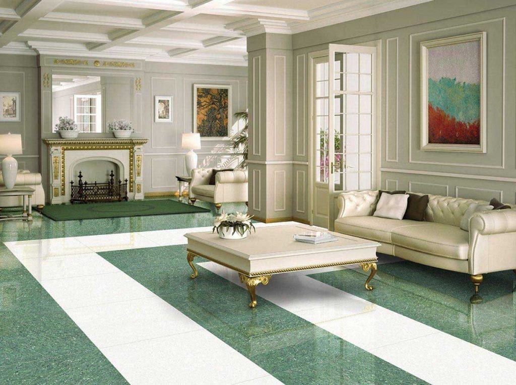 Green Tiles for Your Living Room
